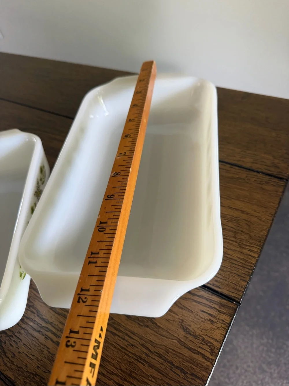 Vintage Fire-King Meadow Green Milk Glass Baking Dish 1.5 Qt Casserole And Loaf